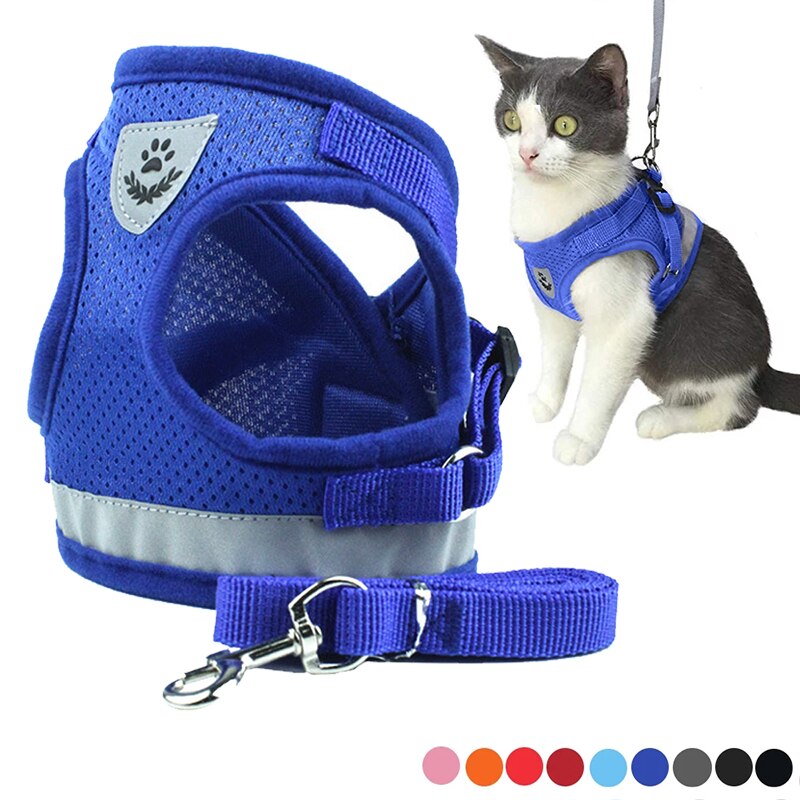 Peitoral Com Guia para Caes E Gatos Colete Regulavel - Image 2