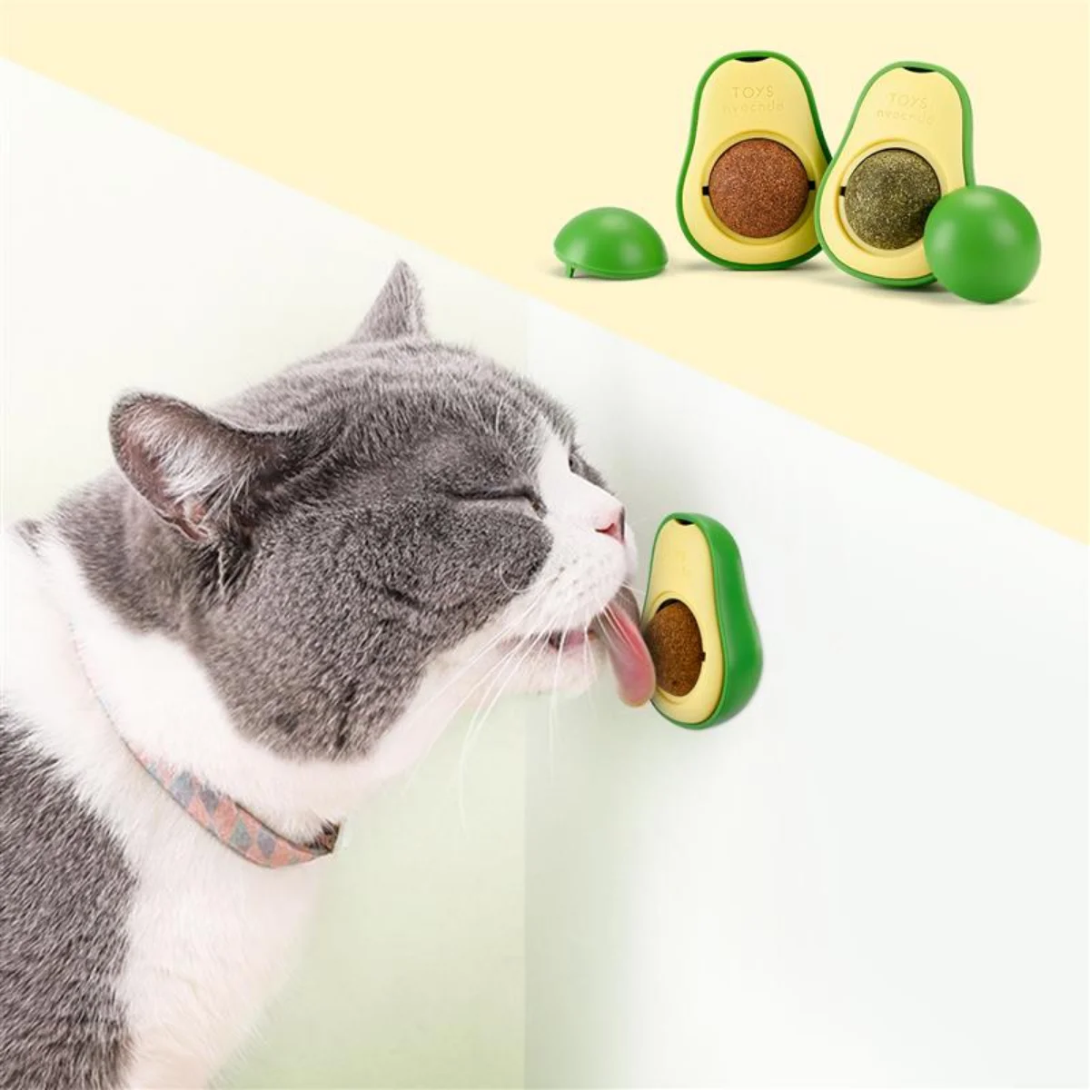 Abacate Catnip Para Gato Erva Natural Relaxante C/ Adesivo Parede - Image 2