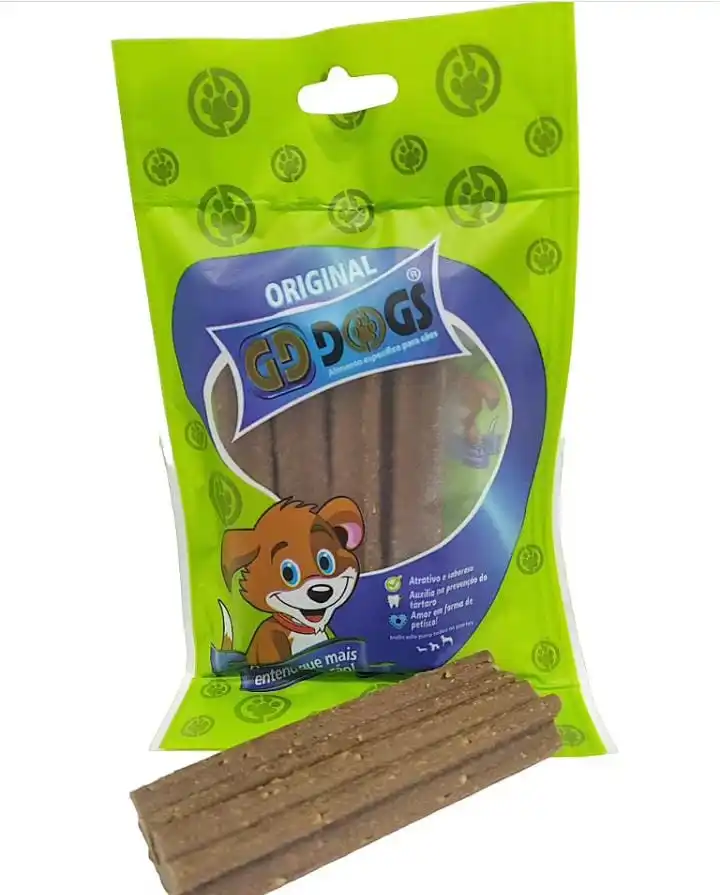Petisco GDDogs para cães Churros Defumado Carne 4 peças